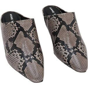 Anne Klein Sabrine Natural Snake Kitten Heel Mule Pointed Toe US 5.5M